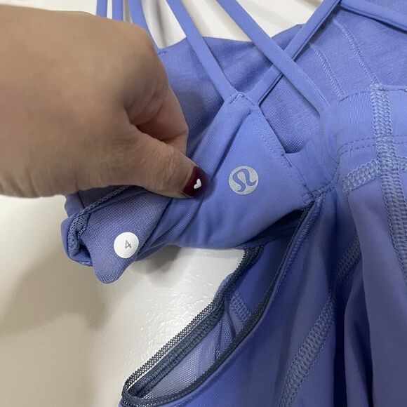 Lululemon blue cutout workout yoga strappy tank top Size 4 - Picture 5 of 5